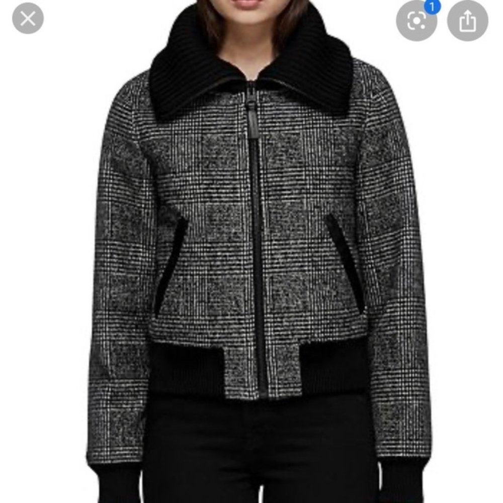 NWOT Mackage Plaid Bomber Jacket